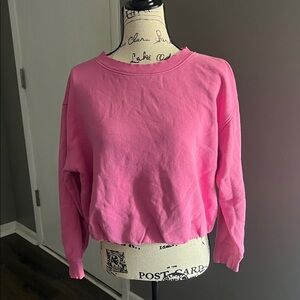 Cropped Pink Crewneck Sweatshirt
